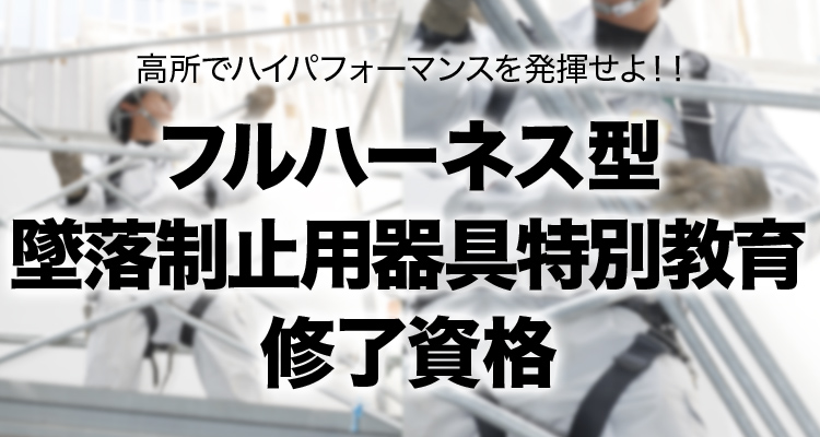 フルハーネス型墜落制止用器具特別教育 修了資格